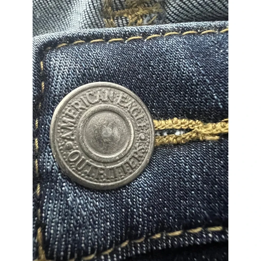 American Eagle Jeans Mens 31x30 Extreme Flex Dark Wash Distressed Ripped Blue